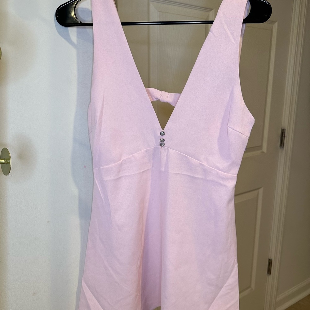 Zara Pink Mini Sleeveless Dress with Tie Back Detail